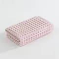 Premium soft pink waffle weave pure cotton face towel with honeycomb texture detail - Bath Towel 70x140cm / Pink