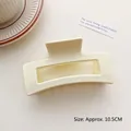 Large matte cream hair claw clip for thick hair, 10.5cm length, elegant hair accessory - Square / 10.5cm / Frosted White