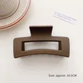 Large matte brown hair claw clip 10.5cm length for thick hair styling and updos - Square / 10.5cm / Matte Dark Coffee