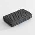 Folded high-quality dark gray waffle weave cotton towel with a soft honeycomb texture - Dark Gray