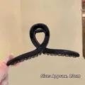 Large black hair claw clip for thick hair, 13cm length, classic shark clip design - 13cm / Bright Black