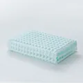 Soft mint green waffle weave cotton towel for face and body care, high quality. - Light Green