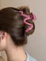 Matte mauve large wavy hair claw clip for thick hair styling accessory - Irregular Style / 13cm / Bright Rose Red
