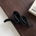 Large matte black hair claw clip with elegant abstract wavy design for thick hair - Lightning Style / 13cm / Matte Black