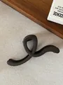 Large matte brown hair claw clip with elegant curved design for thick hair styling - S-Shaped Line Style / 13cm / Matte Dark Coffee