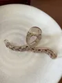 Elegant large brown transparent hair claw clip with a stylish curved resin design - S-Shaped Line Style / 13cm / Transparent Gray