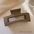 Large matte brown hair claw clip for thick hair, 10cm shark clip variant. - Square / 10.5cm / Matte Coffee