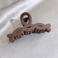 Large brown matte hair claw clip with elegant twisted design for thick hair - Twisted Chain / 11cm / Matte Dark Coffee