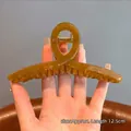 Large amber translucent hair claw clip, 12.5cm length, ideal for thick hair styling - 13cm / Jelly Coffee