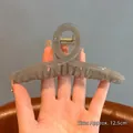 Large grey translucent shark hair clip for thick hair, 12.5cm long - 13cm / Jelly Grey