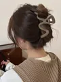 Matte khaki wavy shark hair clip for thick hair styling and everyday elegant look - Irregular Style / 13cm / Matte Coffee