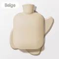Klassische cremeweiße Wärmflasche für die Wärmetherapie von Händen und Bauchbereich - 500ml Klein / Gebrochenes Weiß