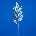 46cm white glitter Christmas sprig with melon seed leaves for holiday wreath decor - 46cm-12g / White