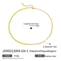 Hochwertige zweifarbige hellgrüne und goldene Halskette aus hypoallergenem Edelstahl - Grün und Gold gespleißte Kette (JDN0212004-GN-1)