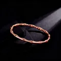 Elegant rose gold bamboo joint bangle in premium stainless steel - Rose Gold Bamboo Round