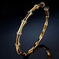 Bamboo Bangle With White Zirconia (40甲-D-4)
