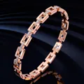 Rose Gold Rectangular Pave Bangle