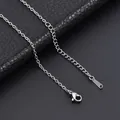 Durable silver stainless steel lobster clasp and extender chain jewelry finding - Cross Chain 0.35x40+5cm with Tail Piece (Steel Color)