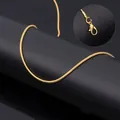 Elegant gold plated stainless steel snake chain necklace with durable lobster clasp - Round Snake Chain 0.9x40+5cm with Tail Piece (Gold)