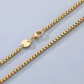 Modische goldene Edelstahl-Box-Halskette mit anpassbarem rundem Anhänger - Gold