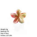 Petite pince à cheveux en forme de fleur de frangipanier avec dégradé rose et jaune - Rose chair