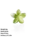 Petite pince à cheveux fleur de frangipanier vert dégradé en matériau PS léger - Jaune-vert