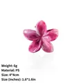 Petite pince à cheveux fleur de frangipanier dégradé rose et blanc en matériau PS marbré - Rose Violet