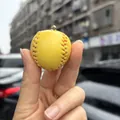 Mini yellow baseball keychain pendant held in hand for fashionable bag decoration - 3.5CM Yellow Ball With Nail Accessory