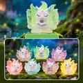 Seven mystical nine-tailed fox figurines in various colors from a blind box set - -493 Elegant Nine-tailed Fox Flocked Box 6 / Random One
