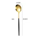 Portuguese style 304 stainless steel spoon in gold and black finish, 20.8cm length - Black and Gold Dinner Spoon