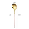 Elegant 304 stainless steel spoon in gold and pink finish, Portuguese style design - Pink and Gold Dinner Spoon