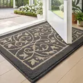 Felpudo de entrada nórdico de alta calidad en polipropileno con volutas grises y relieve. - 50*80cm / Estilo Huahailan / Gris oscuro