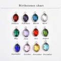 Marquise colorful birthstone glass pendants chart for DIY handmade jewelry making crafts - January / 9*12 Leaf - Silver