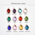 Horse-eye shaped colorful birthstone glass pendants for DIY handmade jewelry crafts - January / 9*12 Leaf - Gold