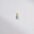 Ciondolo marquise con zirconia azzurra pietra natale in rame placcato oro - Marzo-Azzurro
