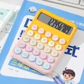 Calculatrice à clavier mécanique macaron avec écran à 12 chiffres en rose et jaune - Jaune-Rose RZ-822 PLUS