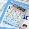 Calculatrice mignonne bleu pastel style clavier mécanique avec grand écran 12 chiffres - Gris-Bleu RZ-822 PLUS