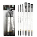 Professional 6-piece artist paint brush set for oil, watercolor and acrylic painting - 6Pcs Mixed Peak HB6175E / White