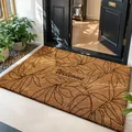 Natural coir door mat with leaf patterns and Welcome text in entrance setting - 40*60cm / Branch Shadow (Welcome)