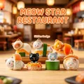 Cute cat sushi figurines blind box set, miniature kitten food ornaments for desk deco. - M461 Cat's Kitchen (6 Items) / Random 1pc