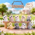 Collection of flocked cat figurines from Cat Personalities blind box series - A165 Cat's Various Aspects (8) / Random 1pc