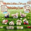 Set of seven adorable resin cat figurines displayed on a vibrant green grass background. - -273 Energetic Kittens (6) / Random 1pc