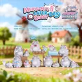 Adorable grey cat blind box figurine series featuring lazy life theme home decorations - A156 Meow Nini's Lying Flat Diary (6 Times) / Full Set