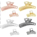 Set of Y2K metal hair claw clips in gold, silver, and rose gold metallic finishes - Mixed 8-Piece Set A (8CM 4pcs + 4CM 4pcs)