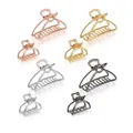 Assorted large metal hair claw clips in gold silver and rose gold Y2K style finishes - Mixed 8-Piece Set C (8CM 4pcs + 4CM 4pcs)