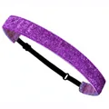 Purple glitter sequin kids sports headband with adjustable elastic strap - Light Purple