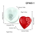 Stampo in silicone a forma di cuore per candele profumate con dimensioni e peso indicati - Stile a Cuore in Rilievo KISS (GP460-1)