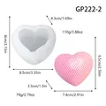 Stampo in silicone a forma di cuore con trama a griglia per candele con dimensioni e peso - Stile a Cuore a Quadretti da 3 Pollici (GP222-2)
