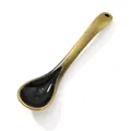 Pendente a cucchiaio vintage in lega di bronzo con smalto nero per creazione gioielli - Bronzo