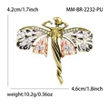 Spilla a forma di angelo vintage francese con ali in smalto colorato e strass scintillanti - Stile Angelo Vintage (MM-BR-2232) / Oro Antico Viola